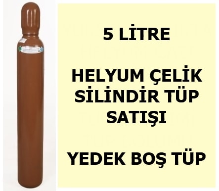 5 Litre Helyum Bo� �elik silindir t�p sat���